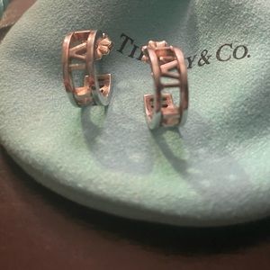 Tiffany atlas silver hoop earrings